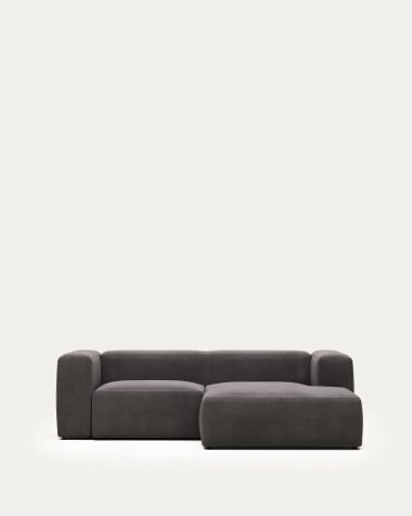 Blok 2-Sitzer Sofa mit Chaiselongue rechts grau 240 cm