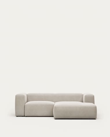 Blok 2 seater sofa with right-hand chaise longue in beige, 240 cm