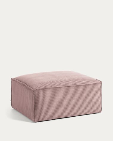 Blok footrest in pink wide seam corduroy, 90 x 70 cm