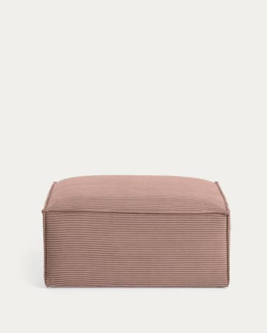 Blok pouffe in pink corduroy, 90 x 70 cm FR