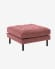 Debra footrest in pink velvet, 80 x 80 cm