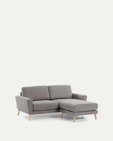 3-zitsbank Narnia chaise longue lichtgrijs 192 cm