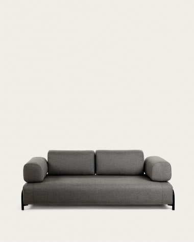 Compo 3 seater sofa in dark grey, 232 cm