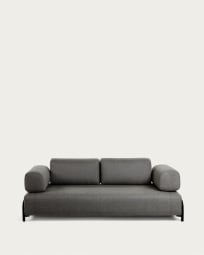 3θ καναπές Compo 232 εκ, σκούρο γκρι