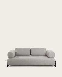 Compo 3 seater sofa in light grey, 232 cm