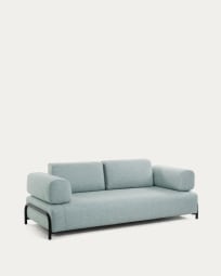 콤포 스페인 직수입 3인소파 터키석그린 252cm (암레스트2)