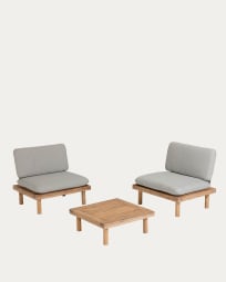 Viridis 2 armchairs and 1 table set FSC 100%