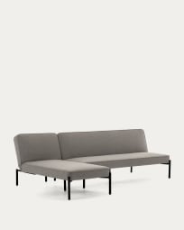 Nelki three-seater sofa bed and chaise longue in grey 266 cm
