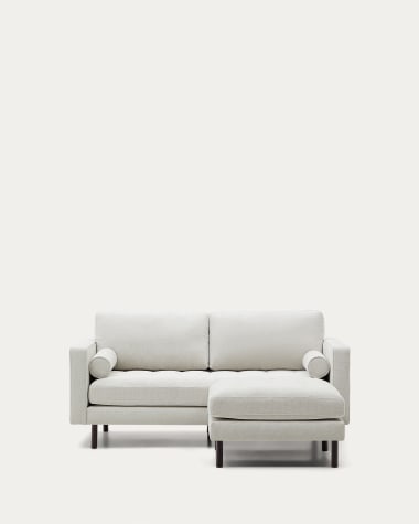 Debra 2-Sitzer-Sofa mit Fußablage mit Bezug in perlfarbener Chenille Beine Wenge-Finish 182 cm