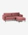 Debra 3-seater sofa with footrest in pink velvet 222 cm