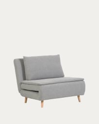 Khina 2 seater sofa bed in light grey, 105 cm