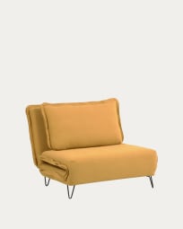 Miski 2 seater sofa bed in mustard yellow 105 cm