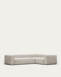 Blok 4 seater corner sofa in beige, 320 x 230 cm / 230 x 320 cm