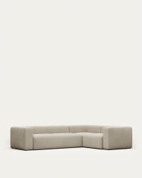 Blok 4 seater corner sofa in beige, 320 x 230 cm FR