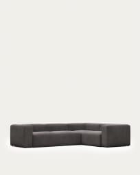 Blok 4 seater corner sofa in grey, 320 x 230 cm FR