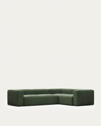 Blok 4 seater corner sofa in green, 320 x 230 cm FR