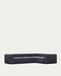 Blok 4 seater corner sofa in blue, 320 x 230 cm FR