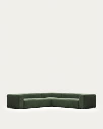 Blok 6 seater corner sofa in green, 320 x 320 cm FR