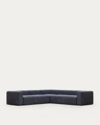Blok 6 seater corner sofa in blue, 320 x 320 cm FR