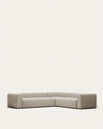 Blok 5 seater corner sofa in beige, 320 x 290 cm FR