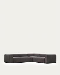 Blok 5 seater corner sofa in grey, 320 x 290 cm FR