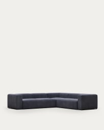 Blok 5 seater corner sofa in blue, 320 x 290 cm FR