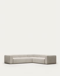 Blok 5 seater corner sofa in white, 320 x 290 cm FR