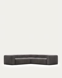 Blok 4 seater corner sofa in grey, 290 x 290 cm FR