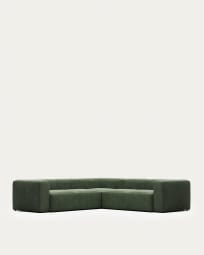 Blok 4 seater corner sofa in green, 290 x 290 cm FR