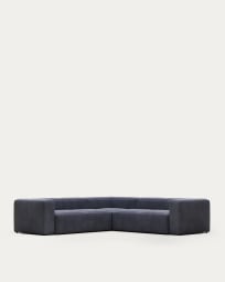 Blok 4 seater corner sofa in blue, 290 x 290 cm FR