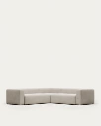 Blok 4 seater corner sofa in white, 290 x 290 cm FR