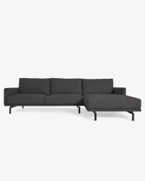 Galene 4-seater sofa with right-hand chaise longue in grey 314 cm