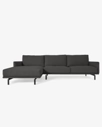 Galene 4-seater sofa with left-hand chaise longue in grey 314 cm