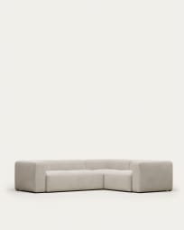 Γωνιακός καναπές 3θ Blok, μπεζ, 290x230εκ