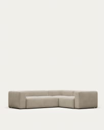 Blok 3 seater corner sofa in beige, 290 x 230 cm FR