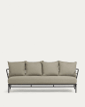 Mareluz 3 seater sofa in black steel, 197 cm