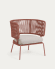 Nadin armchair in terracotta cord galvanised steel legs