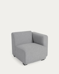 Legara sofa seat with right-hand armrest in light grey, 80cm