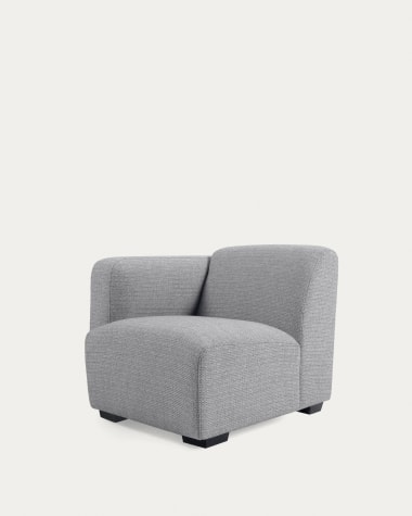 Legara sofa seat with left-hand armrest in light grey, 80cm