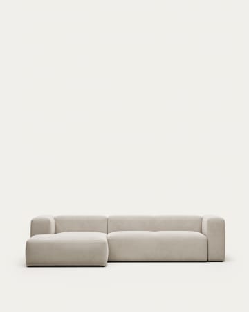 Sofà Blok 3 places chaise longue esquerre beix 300 cm