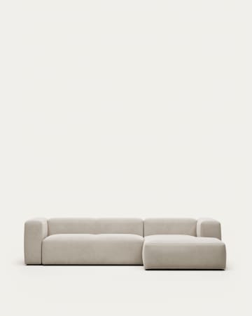 Sofà Blok 3 places chaise longue dret beix 300 cm