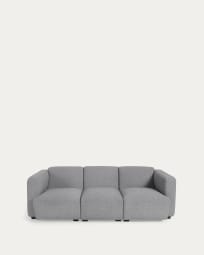 Legara 3 seater sofa in light grey, 222 cm