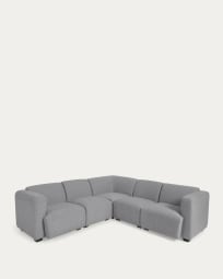 Sofá de canto Legara 5 lugares cinzento 226 x 226 cm