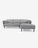 Gilma grey 3-seater sofa with right-hand chaise longue with legs in dark finish 260 cm