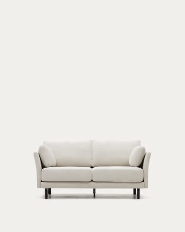 Gilma 2 seater sofa in chenille pearl with painted black finish legs, 170 cm