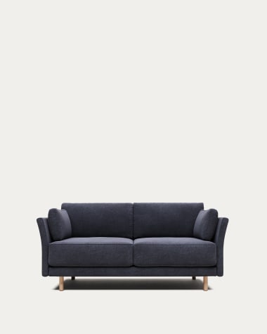Gilma 2 seater sofa in blue with natural finish legs, 170 cm FR
