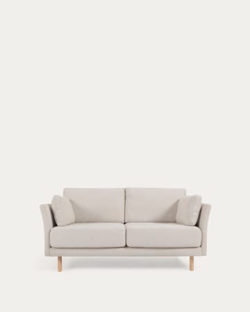 Gilma 2-Sitzer Sofa beige mit Beinen naturfarben 170 cm