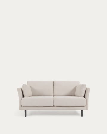 Gilma 2 seater sofa in beige with painted black finish legs, 170 cm