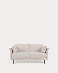 Gilma 2 seater sofa in beige with painted black finish legs, 170 cm