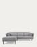 Gilma 3 seater with right/left-hand chaise longue, light grey, black finish legs, 260 cm
